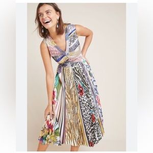 🌱na🌱Anthropologie Geisha Designs peep back midi dress, 2 NWT